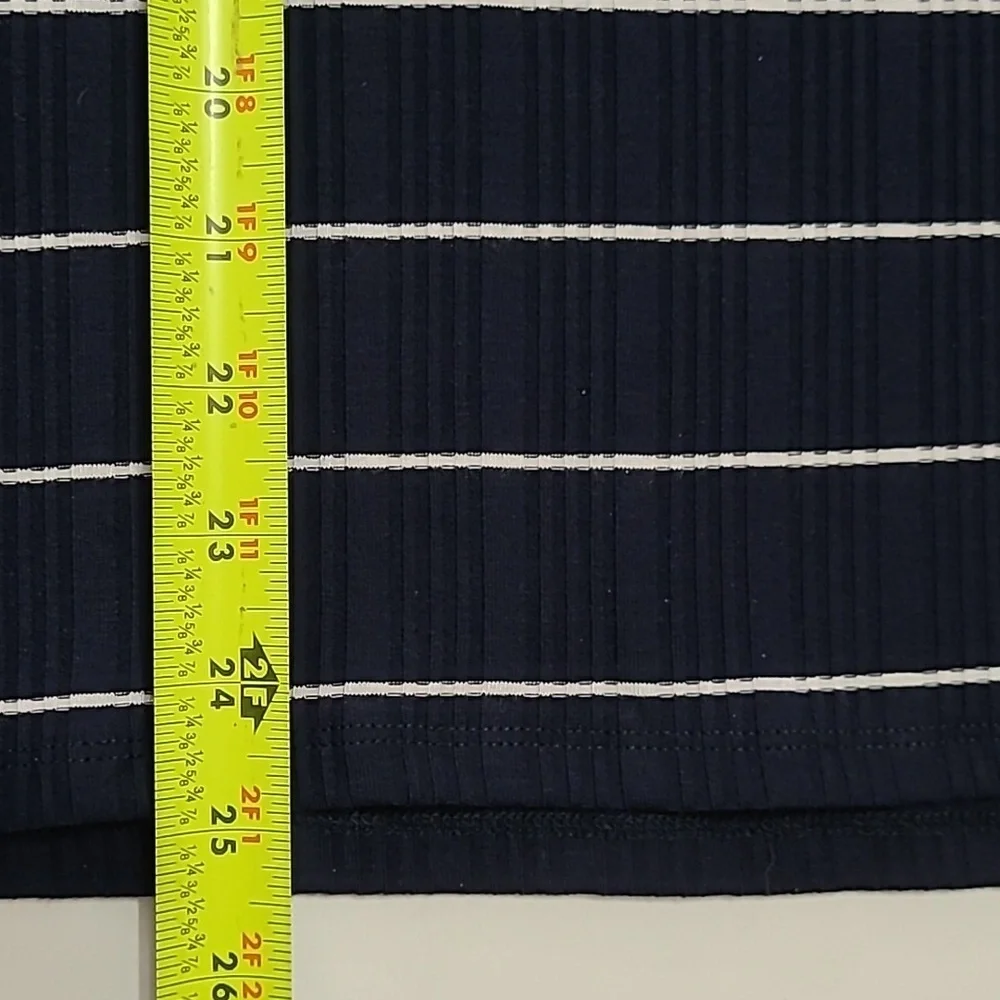 J. Crew Navy Blue & White Striped Sleeveless Ribbed High-Neck Top size XL